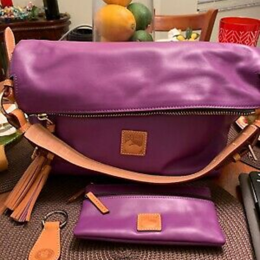Dooney & Bourke Purple Smooth Leather McKenzie